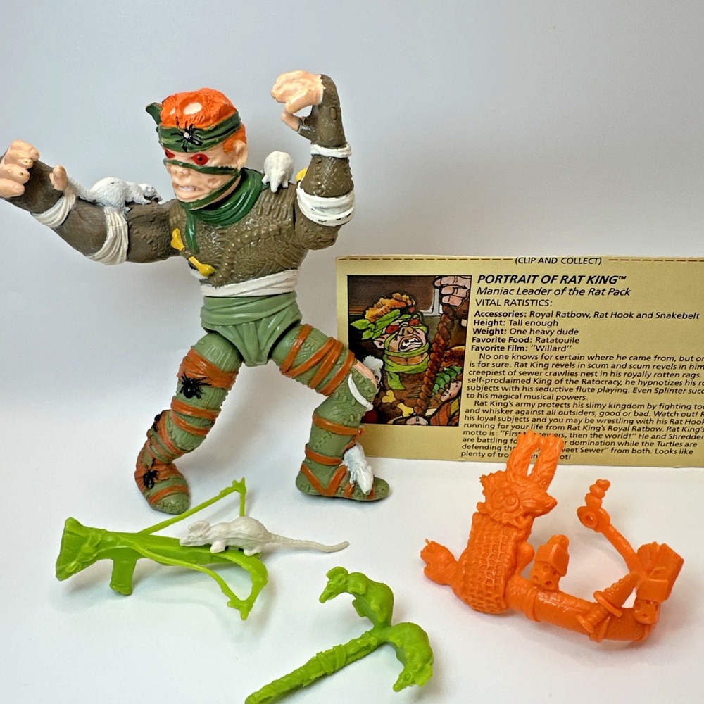 Vintage 1989 Rat King Complete w Card Teenage Mutant Ninja Turtles TMNT